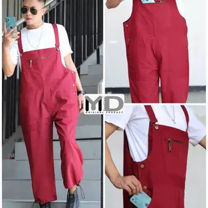 Celana jumpsuit panjang polos celana kodok pria keren trendy kekinian