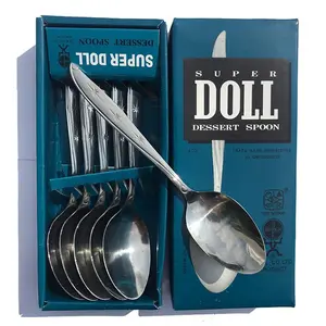 SENDOK 403 GARPU 401 MAKAN SUPER DOLL STAINLESS STEEL (ASLI) ISI 6PCS