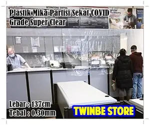 Plastik Mika Bening Pembatas Sekat Tirai Ruangan Toko 137cm 0.30mm