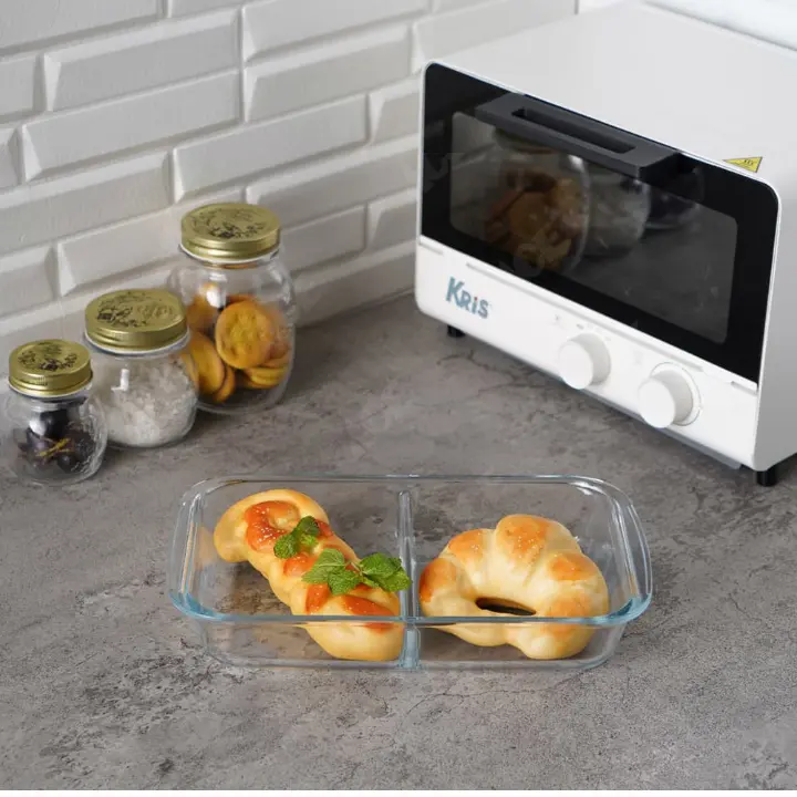 Krischef Loyang Kaca Dengan Sekat 1.5liter