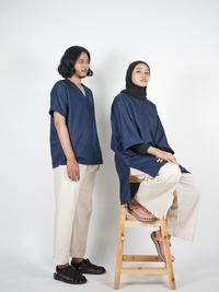 Gambar Dailyoutfits Freesia Oversized Tunik Katun Zipper Premium Quality - S dari Daily Outfits DYO Kota Tangerang 4 Tokopedia