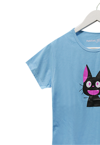 Gambar Habitat Girl - Black Cat T-Shirt - Kaos Katun Cream Sablon Rubber - Biru Muda dari Mal Golden Truly Store Kota Administrasi Jakarta Utara 3 Tokopedia
