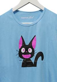 Gambar Habitat Girl - Black Cat T-Shirt - Kaos Katun Cream Sablon Rubber - Biru Muda dari Mal Golden Truly Store Kota Administrasi Jakarta Utara 2 Tokopedia