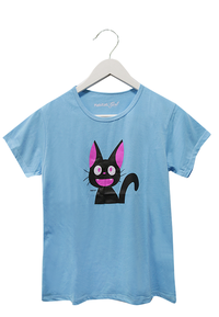 Gambar Habitat Girl - Black Cat T-Shirt - Kaos Katun Cream Sablon Rubber - Biru Muda dari Mal Golden Truly Store Kota Administrasi Jakarta Utara 1 Tokopedia