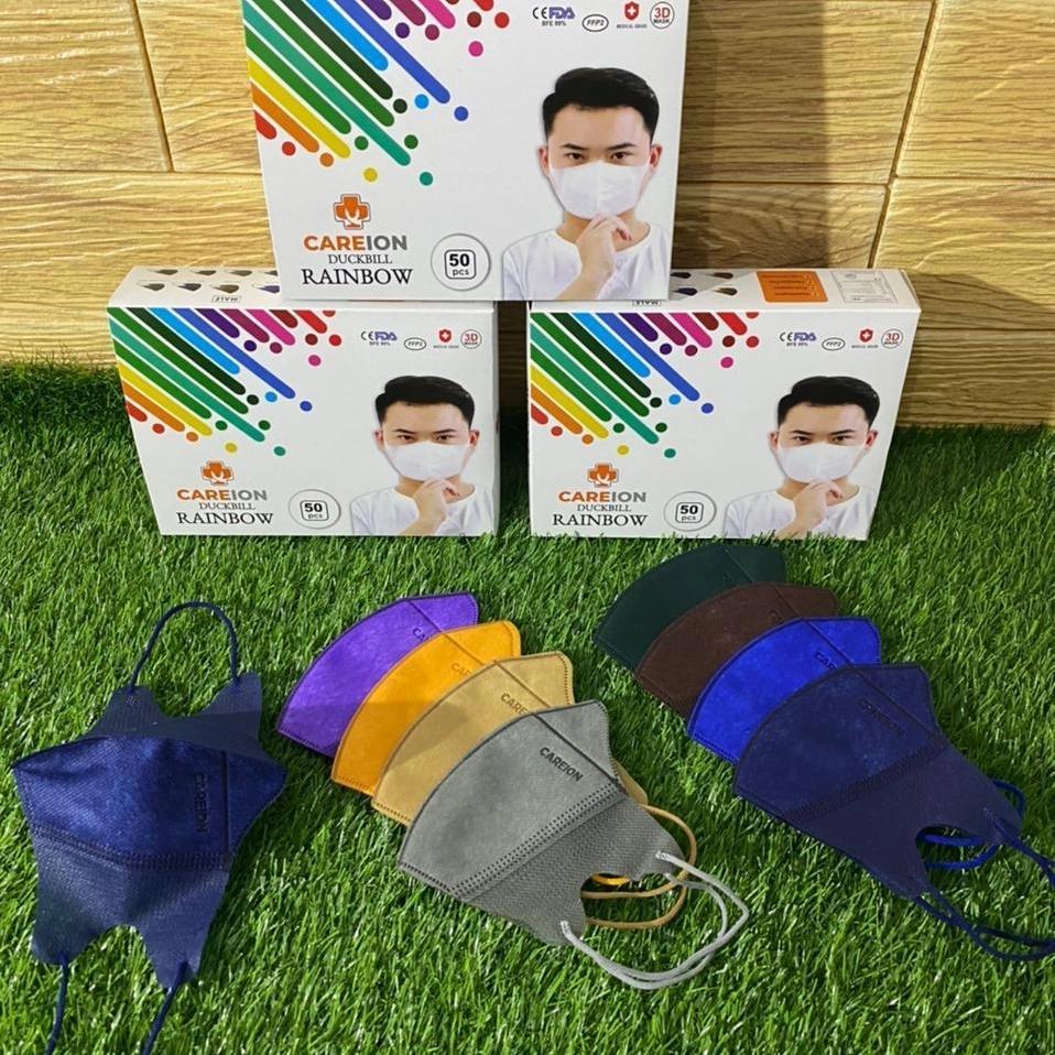 Masker Duckbill Rainbow Face Mask 1box isi 50pcs