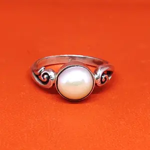 Cincin Ring Perak Silver Bali Ukir Polos Mutiara Pearl Asli 925