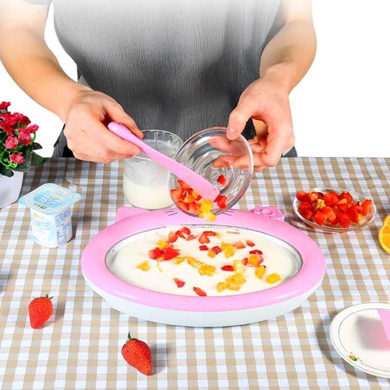 Alat pembuat Es Krim ice Cream roll yogurt maker instant portable 3