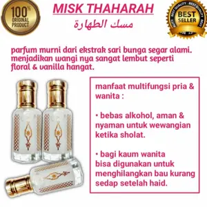 misk thaharah original saudi hijau 3 ml % non Alkohol untuk wanita