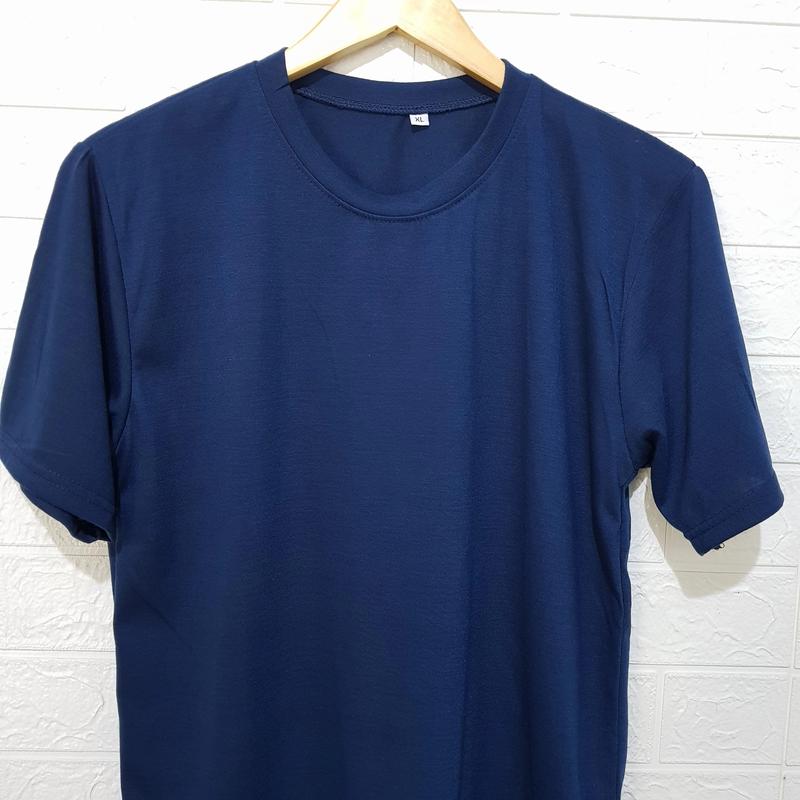 Kaos polos PE Single O-neck oblong lengan pendek pria / wanita Unisex 4