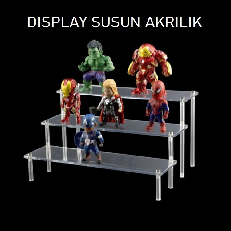 Display Susun Tangga Stand Akrilik Action Figure Diecast Miniatur
