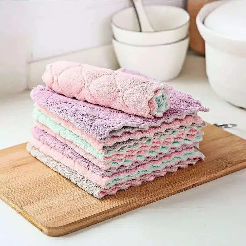 JS05 Kain Lap Piring Anti Minyak Bahan Microfiber 6