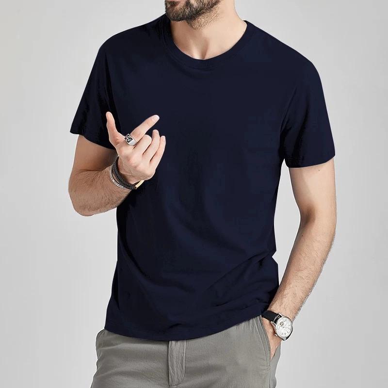 Kaos polos PE Single O-neck oblong lengan pendek pria / wanita Unisex 0