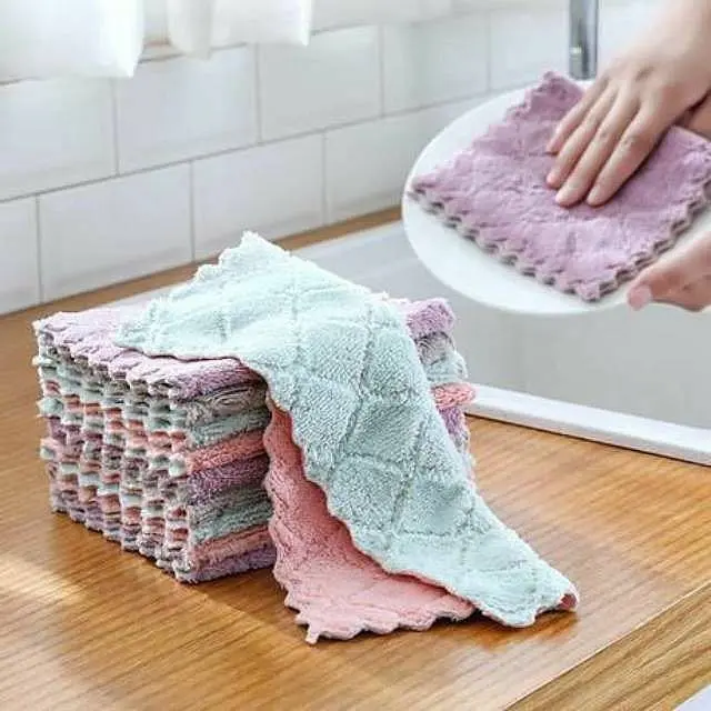 JS05 Kain Lap Piring Anti Minyak Bahan Microfiber 4