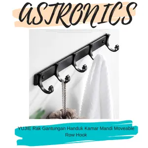 YUJIE Rak Gantungan Handuk Kamar Mandi Moveable Row Hook