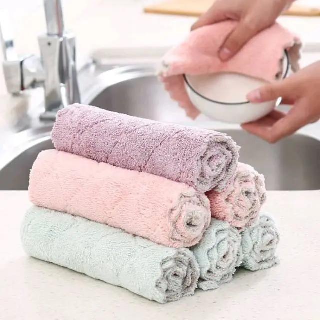 JS05 Kain Lap Piring Anti Minyak Bahan Microfiber 3