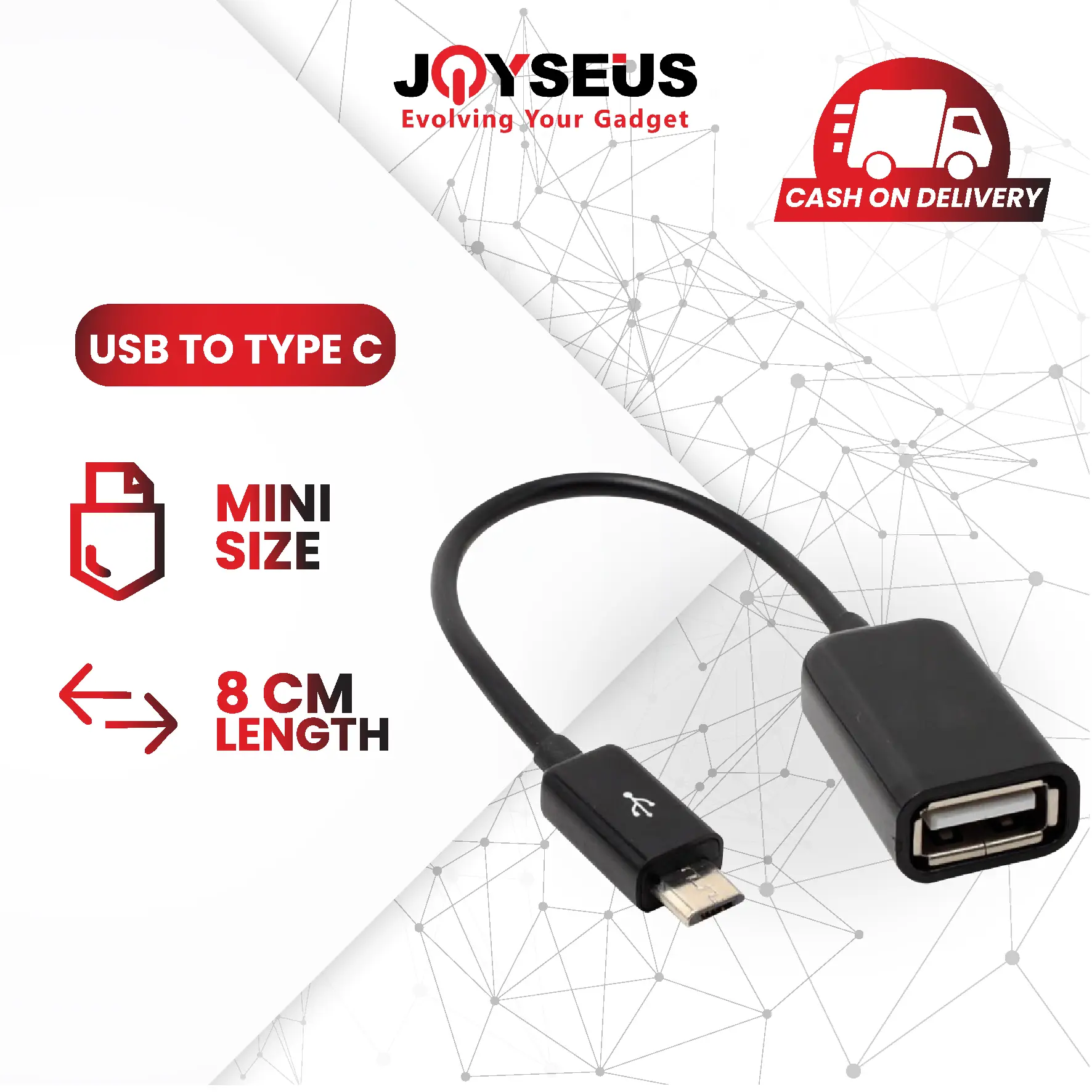 JY OTG Kabel USB to Type C / Kabel OTG Type C murah - RGOT03