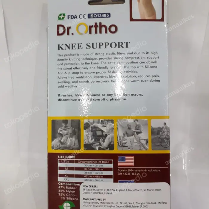 Knee Support Dr Ortho ES-759 Deker Lutut With Silicone Anti Slip 1
