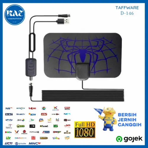 Antena TV Digital Indoor Taffware DVB T2 25dB Plus Amplifier TFL D146