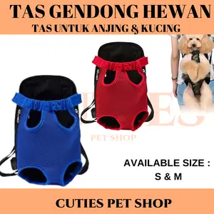 TAS GENDONG ANJING KUCING KAIN PET CARRIER BAG PLAIN / MOTIF POLOS