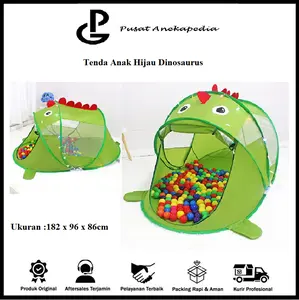 Tenda Anak Dinosaur Hijau Jumbo - Tenda Main Anak Dinosaur - Import