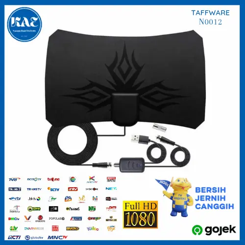 Antena TV Digital Indoor Taffware DVBT2 Plus Amplifier Lebih Jernih