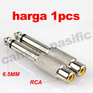 Converter besi Jack 6.5mm Mono To RCA - Sambungan Jek Mic Gitar - Mic