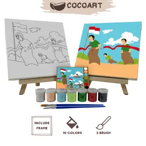 Paint By Number Kit [ Balap Karung ] - Cocoart.id I Kanvas 20 x 20 cm