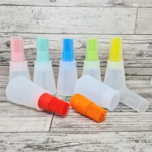 botol oles kuas minyak oil silicon dengan tutup gelas takar ukuran ml