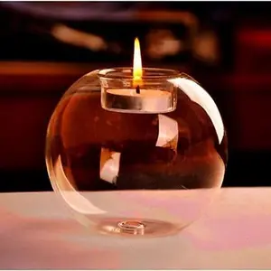 Gelas Lilin Glass Candle Holder Romantic Dinner Model Bundar Eropa