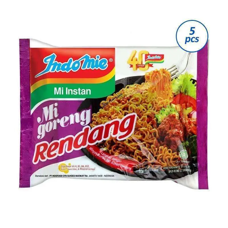 5 Pcs - Indomie Goreng Rendang Mie Instan 0