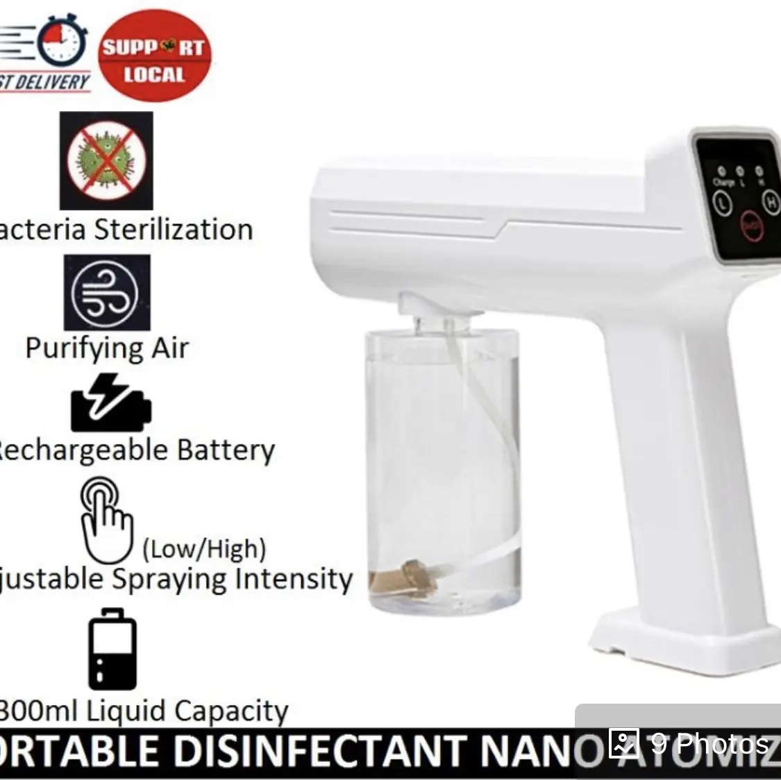 Portable Disinfectant Nano Atomizer l Nano Spray Gun 300ml