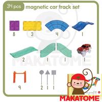 Gambar Magnetic Tiles Car Track Set 34 pcs magnet tile mobil mainan toys dari Makatome Shop Kota Tangerang Selatan 2 Tokopedia