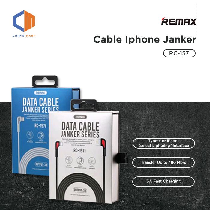 Gambar REMAX Kabel Data 3A 100% original colokan IPHONE RC157i Quick Charging dari CHIPSMART SEMARANG Kota Semarang Tokopedia