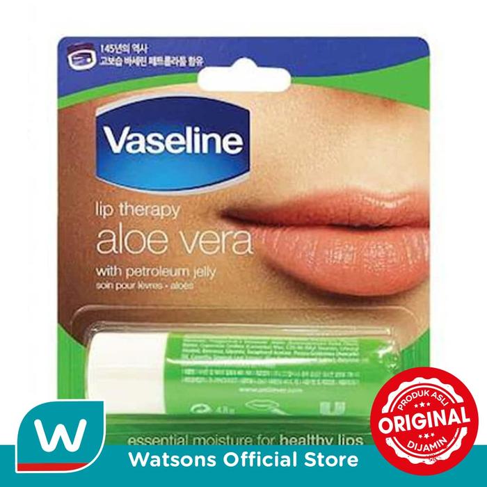 Gambar Vaseline Lip Therapy Aloe Vera 4.8gr dari Watsons Indonesia Official Store Kab. Tangerang Tokopedia