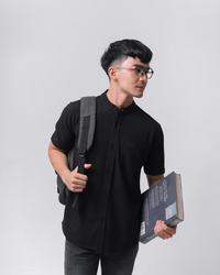 Gambar iNeat Kent Black Short Sleeve Slimfit Pique Shirt - S dari iNeat Kota Administrasi Jakarta Timur 3 Tokopedia