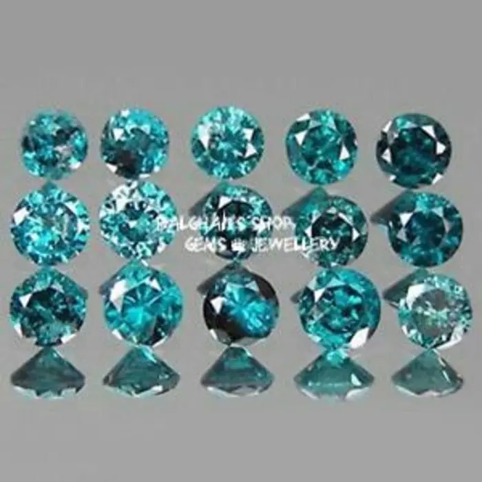Berlian Biru Asli ORI Natural Blue Diamond Eropa Tabur 1.2mm Gugur 50 Bukan Berlian Banjar