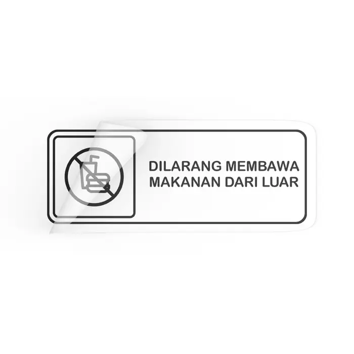Gambar Sign Dilarang Membawa Makanan Dari Luar Sticker Outdoor - INPI HOUSE - Hitam dari INPI HOUSE Official Kota Bandung 4 Tokopedia