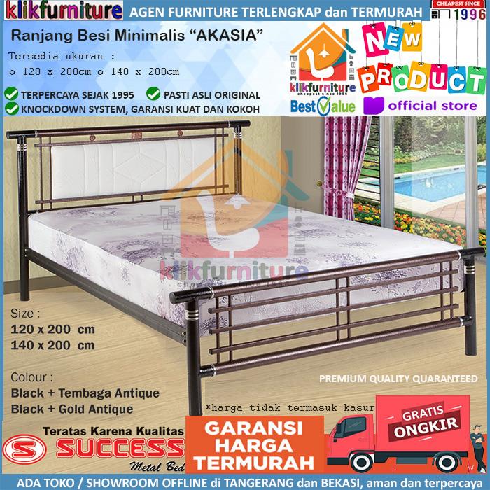 Gambar Ranjang Besi Success NEW AKASIA 140x200 cm Tempat Tidur Besi dari KLIKFURNITURE-ID Kota Tangerang Tokopedia