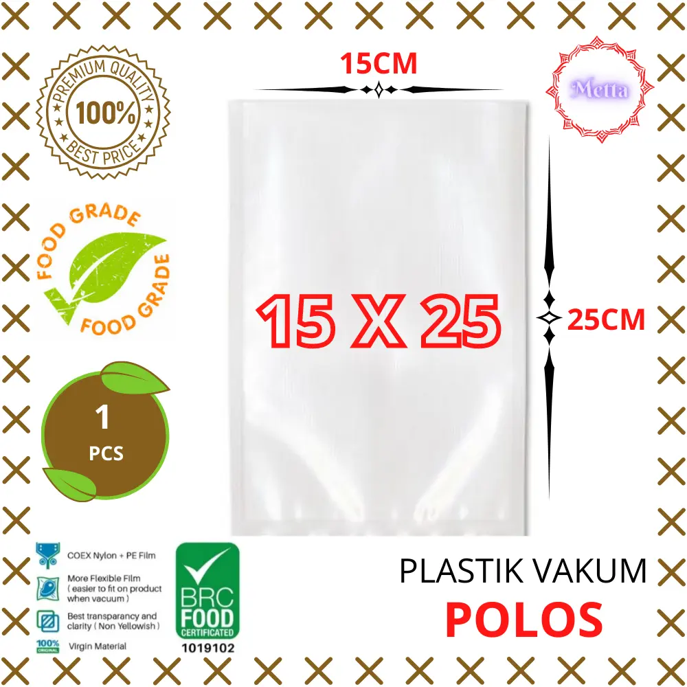 PLASTIC VACUUM BAG / PLASTIK VAKUM - 15X25 KEMASAN MURAH BERKUALITAS