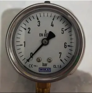 Pressure gauge wika 2,5" inch 0-7 Bar full SS drat 1/4" NPT SS