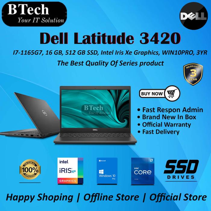Jual Dell Latitude 3420 Core i7-1165G7/16GB/512GB SSD/WIN10PRO/3YR