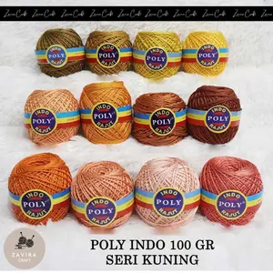 BENANG RAJUT POLY INDO SERI KUNING, POLY KILAP 100 GR