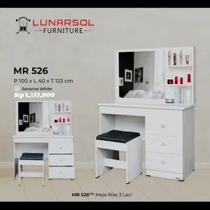Meja rias Lunar sesuai gambar barang asli. berkualitas uk.100x40x133cm