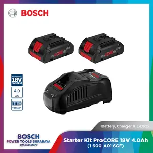 Starter Set ProCORE 18V Bosch 2x Baterai 18V 4.0Ah + 1x Charger 18V