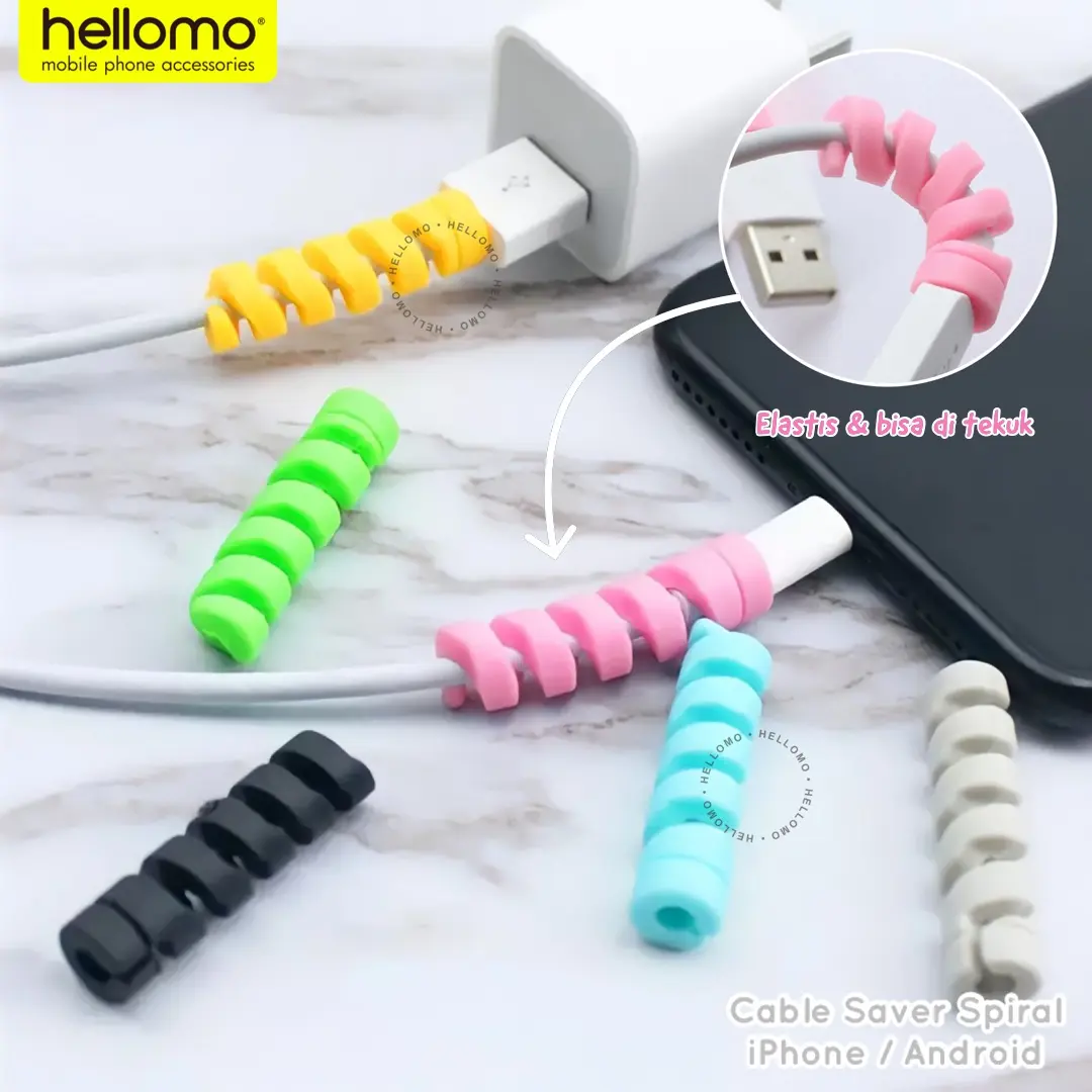 Cable Protector Spiral / Pelindung Kabel / Lightning Saver iPhone Mac