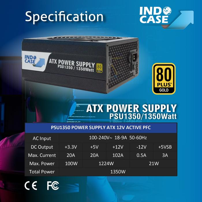 Gambar PSU1350 - PSU ATX 1350W PURE 80+ GOLD - MINING - INDOCASE dari NUSA RACKINDO Kota Administrasi Jakarta Pusat Tokopedia