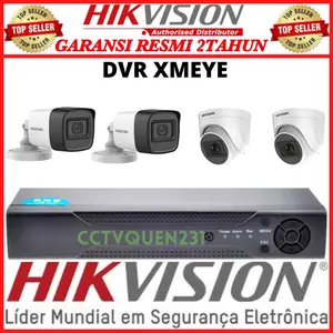 PAKET CCTV HIKVISION 4 CHANNEL 4 KAMERA 2MP 1080P HD TURBO KOMPLIT