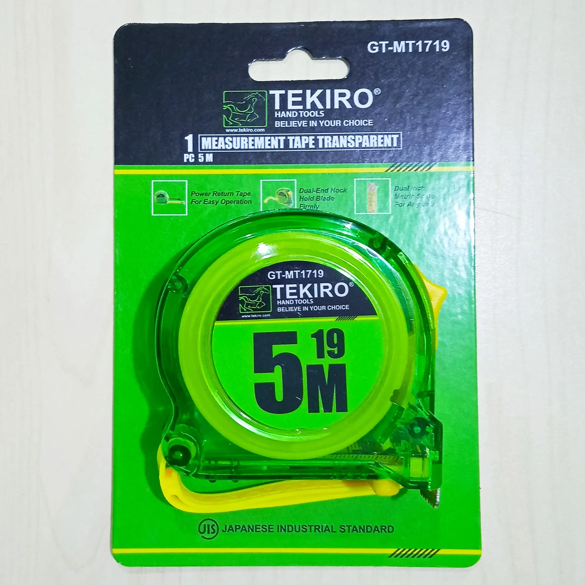 METERAN TRANSPARAN TEKIRO 5M/ MEASUREMENT TAPE TRANSPARENT (GT-MT1719)