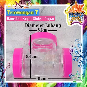 Terowongan T Mainan Hamster - Sugar Glider - Tupai - Tunnel Hewan