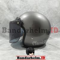 Gambar Helm bogo classic (khusus wanita muslimah / berjilbab) - Putih, helm+kc datar dari BANDARHELM Kota Bandung 5 Tokopedia